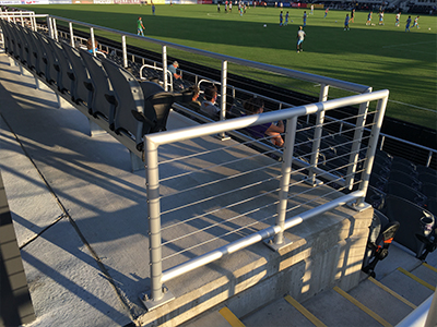 Clear Anodized Stadium Railing